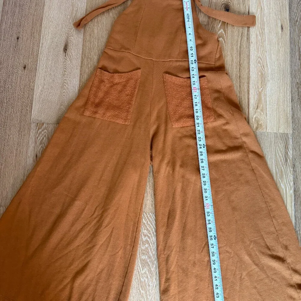 Bucket List - Burnt Orange/Rust Wide Leg Jumpsuit - Size S - Picture 4 of 9